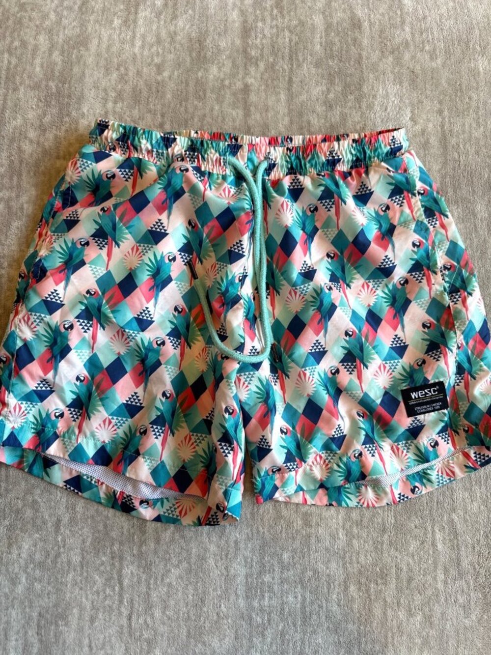 Wesc Swim Trunks Men's M Women's Large Diamond Bird Print
